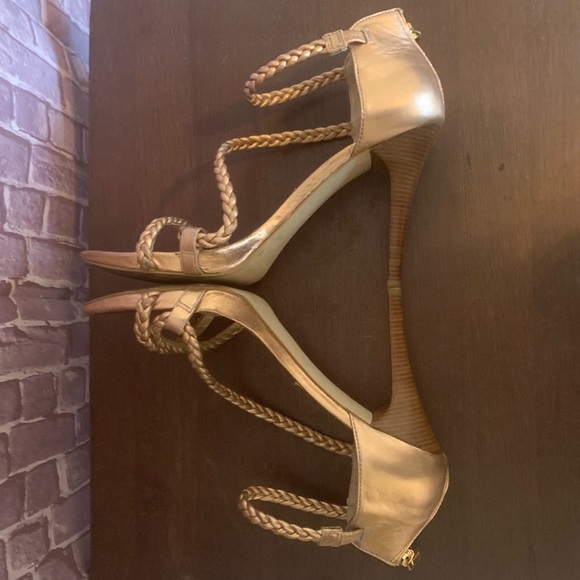 🔴Rose Gold “Alexa” Braided Strappy Heels - Picture 6 of 16